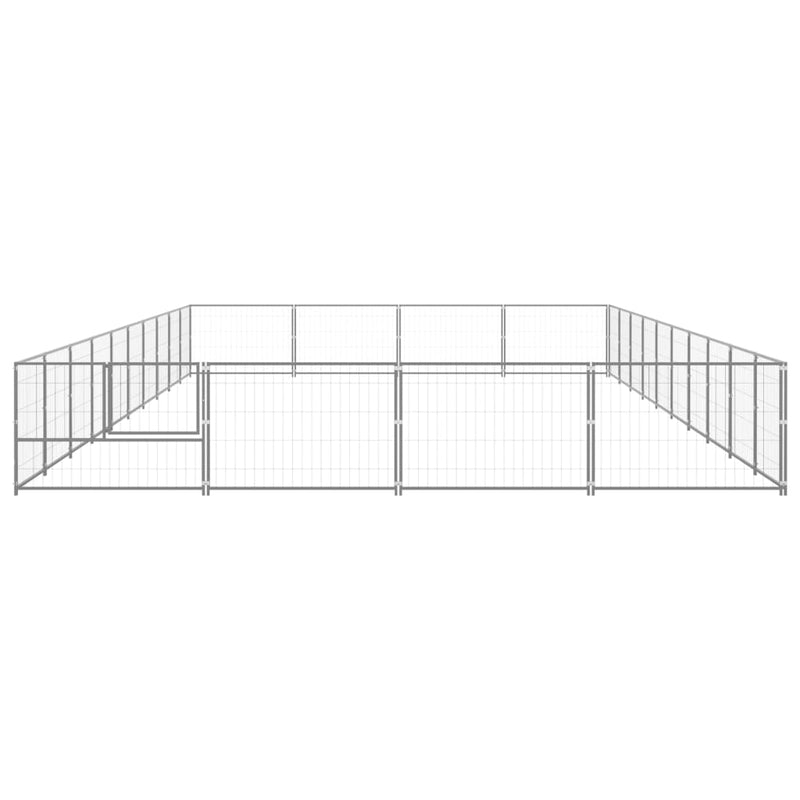 Afbeelding laden in galerijviewer, VidaXL Hondenkennel 40 m² staal zilverkleurig
