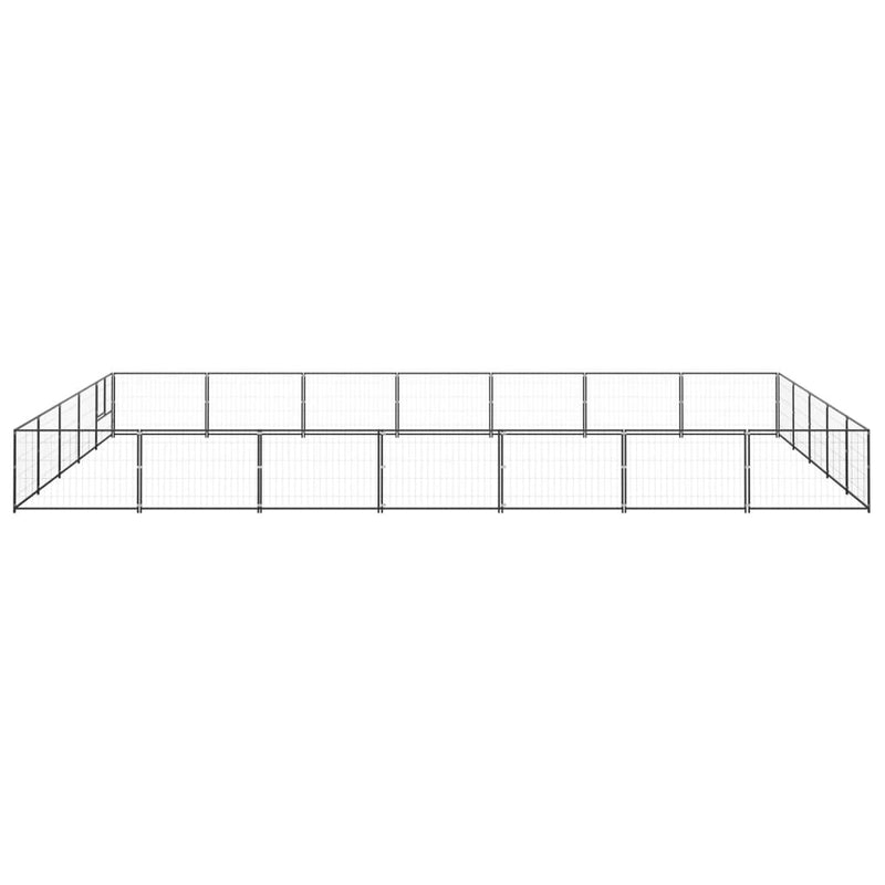 Afbeelding laden in galerijviewer, VidaXL Hondenkennel 35 m² staal zwart
