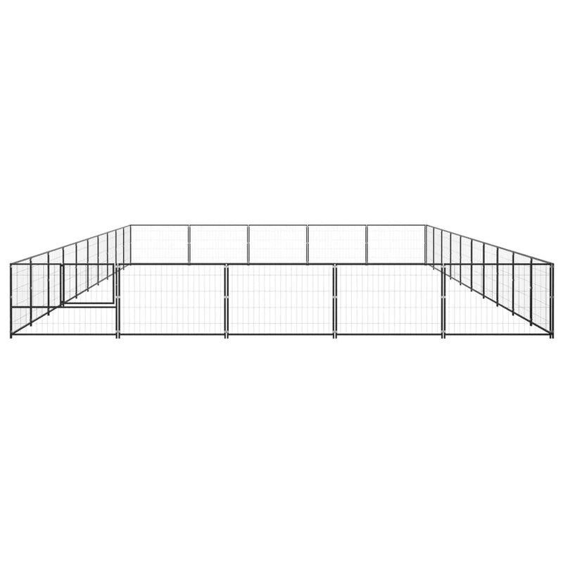 Afbeelding laden in galerijviewer, VidaXL Hondenkennel 50 m² staal zwart
