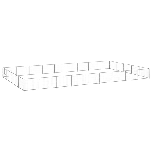 VidaXL Hondenkennel 45 m² staal zilverkleurig