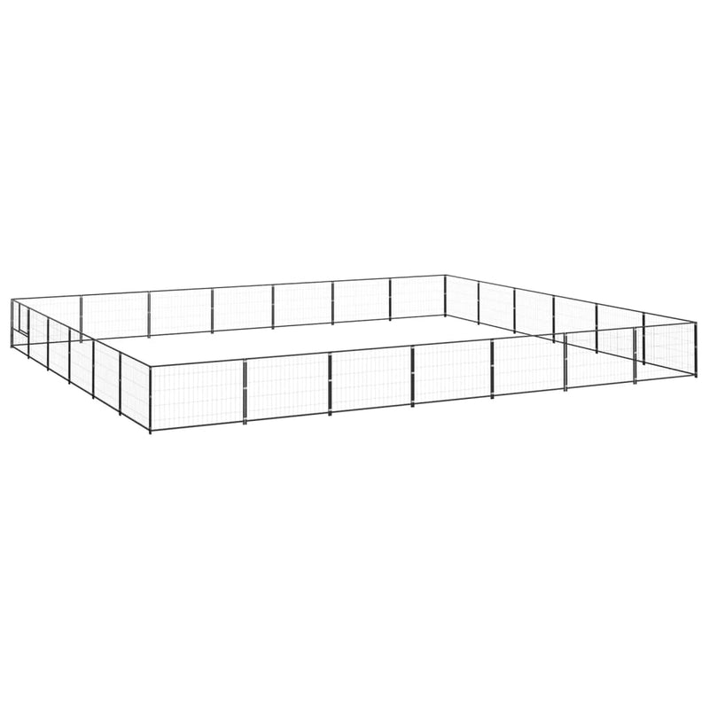Afbeelding laden in galerijviewer, VidaXL Hondenkennel 42 m² staal zwart
