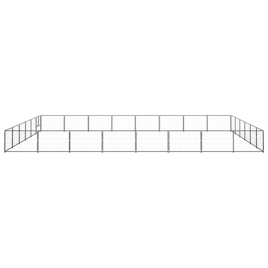 VidaXL Hondenkennel 48 m² staal zwart