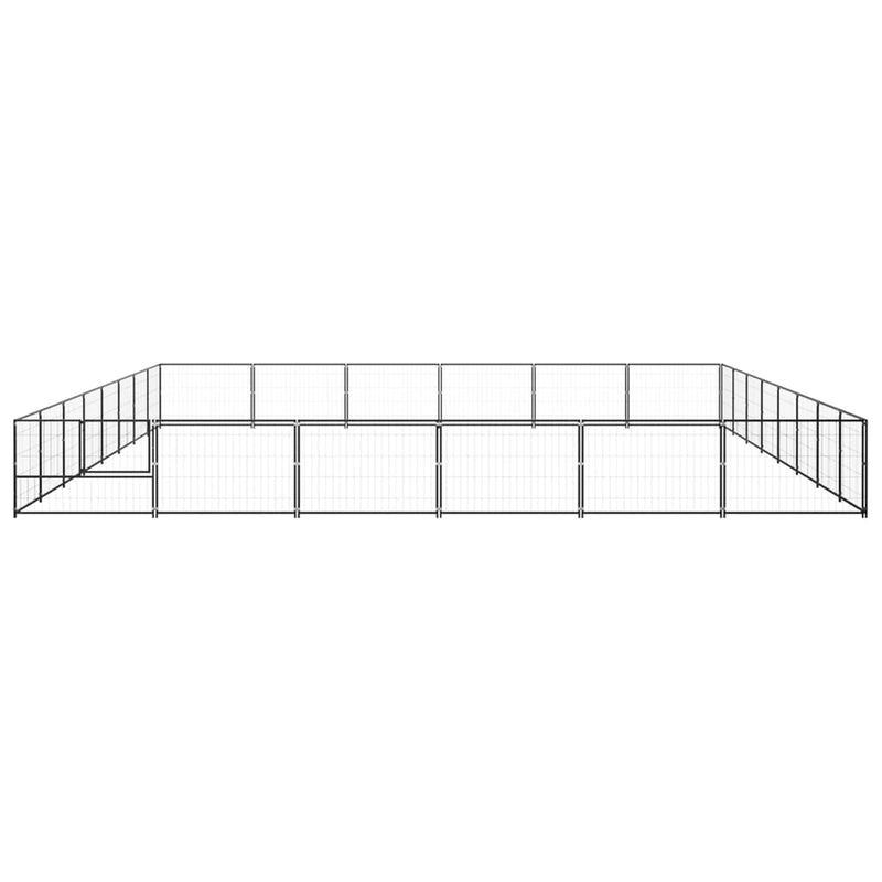 Afbeelding laden in galerijviewer, VidaXL Hondenkennel 48 m² staal zwart
