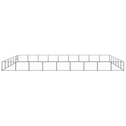 VidaXL Hondenkennel 54 m² staal zwart
