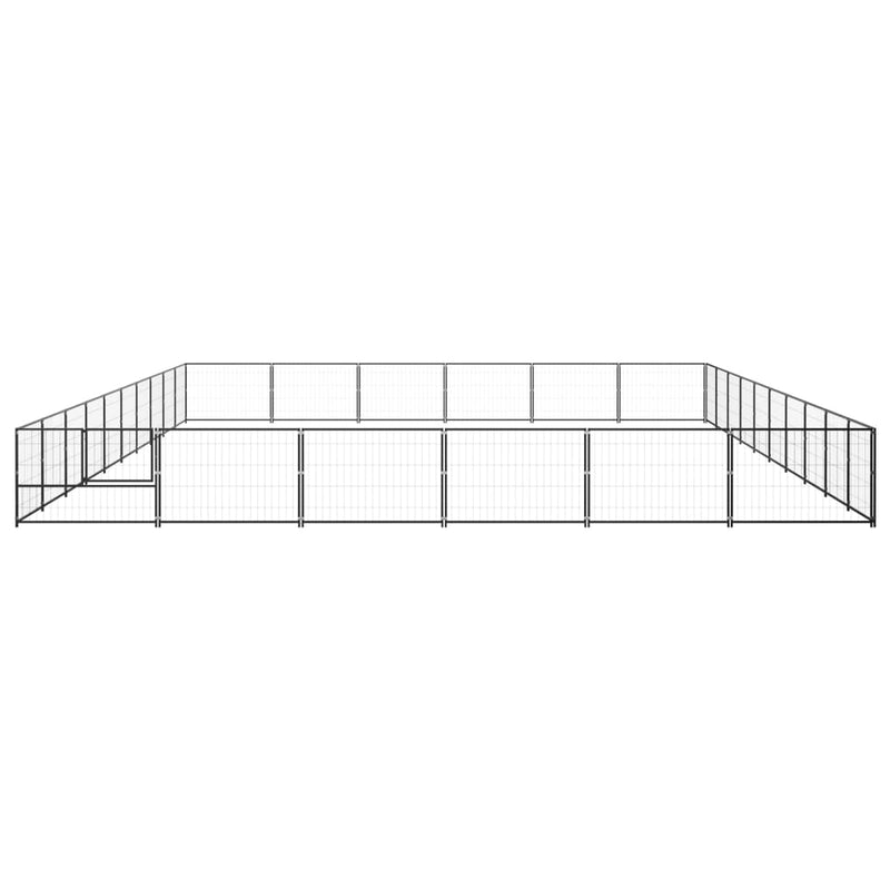 Afbeelding laden in galerijviewer, VidaXL Hondenkennel 60 m² staal zwart
