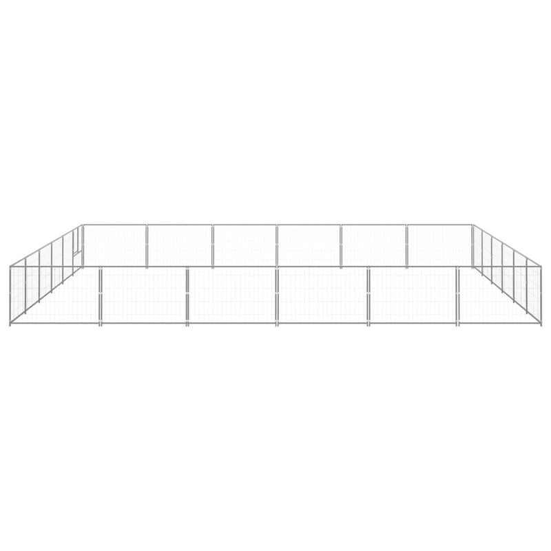 Afbeelding laden in galerijviewer, VidaXL Hondenkennel 36 m² staal zilverkleurig
