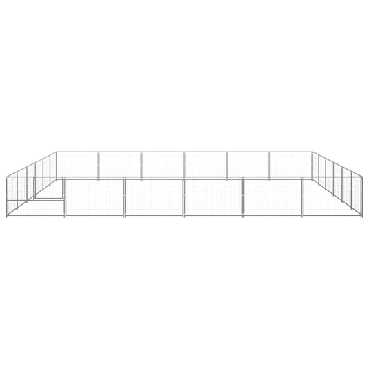 VidaXL Hondenkennel 36 m² staal zilverkleurig