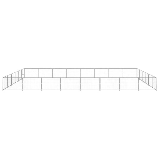 VidaXL Hondenkennel 48 m² staal zilverkleurig