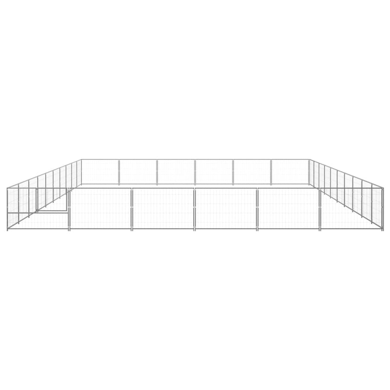 Afbeelding laden in galerijviewer, VidaXL Hondenkennel 60 m² staal zilverkleurig
