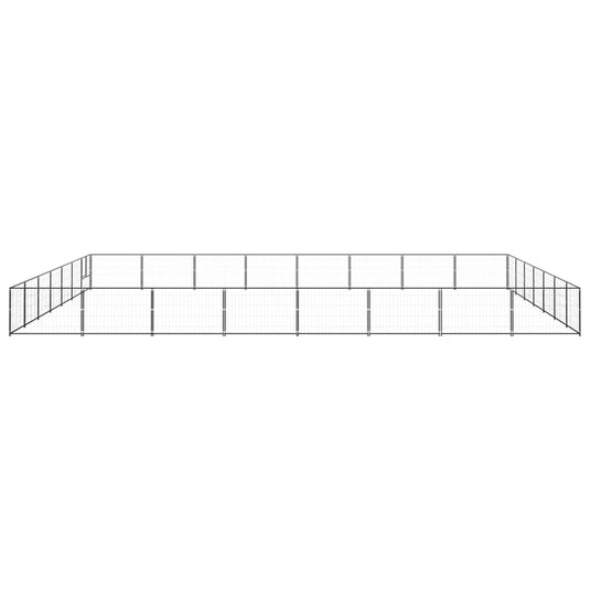 VidaXL Hondenkennel 56 m² staal zwart