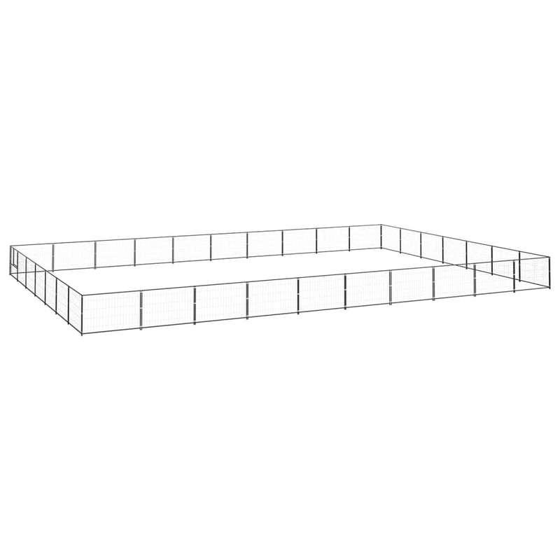 Afbeelding laden in galerijviewer, VidaXL Hondenkennel 70 m² staal zwart
