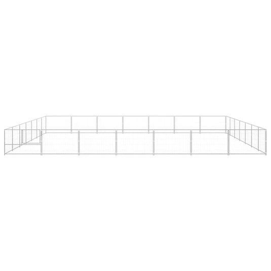 VidaXL Hondenkennel 49 m² staal zilverkleurig