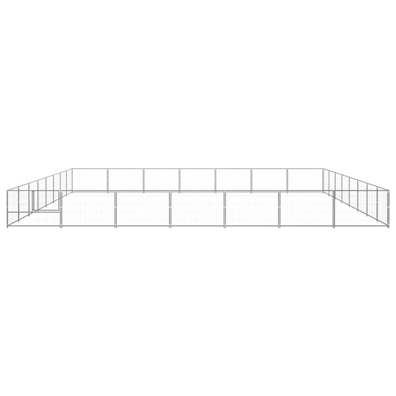 Afbeelding laden in galerijviewer, VidaXL Hondenkennel 56 m² staal zilverkleurig
