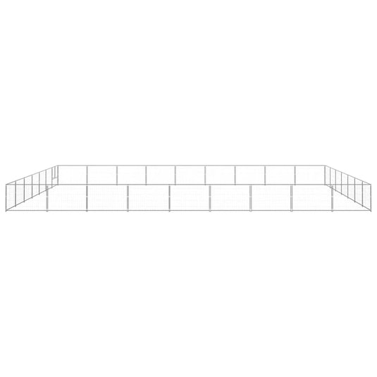 VidaXL Hondenkennel 63 m² staal zilverkleurig