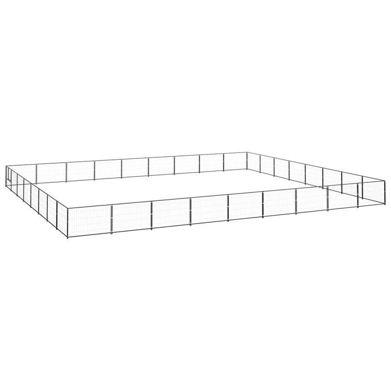Afbeelding laden in galerijviewer, VidaXL Hondenkennel 72 m² staal zwart
