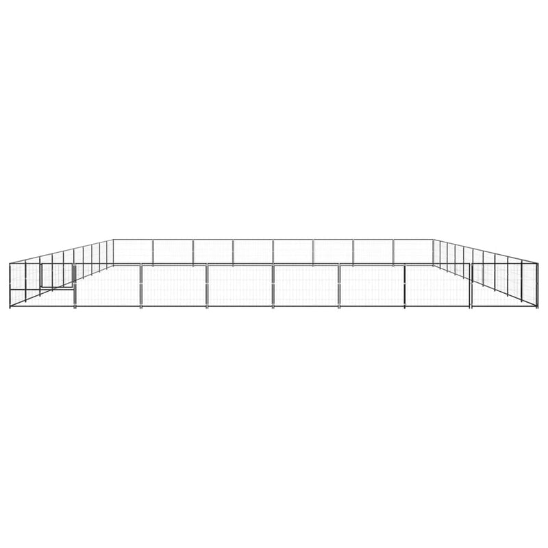 Afbeelding laden in galerijviewer, VidaXL Hondenkennel 80 m² staal zwart
