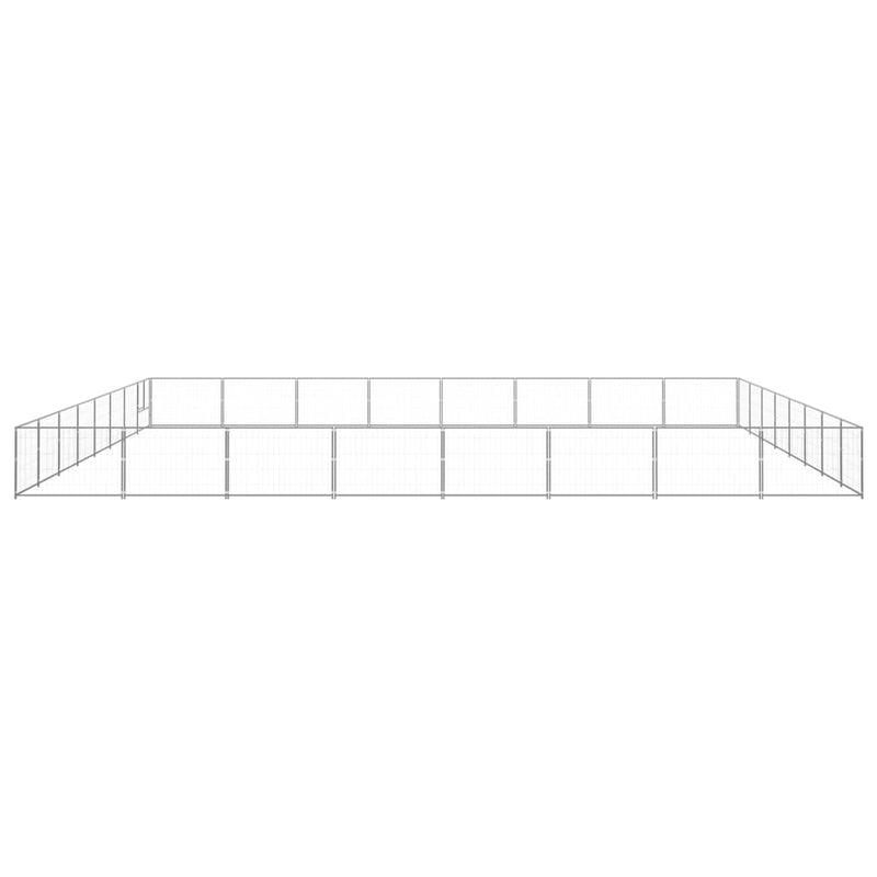 Afbeelding laden in galerijviewer, VidaXL Hondenkennel 64 m² staal zilverkleurig
