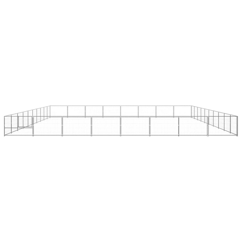 Afbeelding laden in galerijviewer, VidaXL Hondenkennel 80 m² staal zilverkleurig
