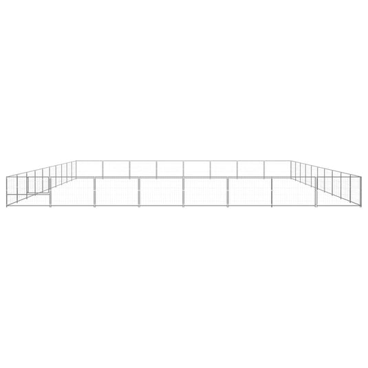 VidaXL Hondenkennel 80 m² staal zilverkleurig