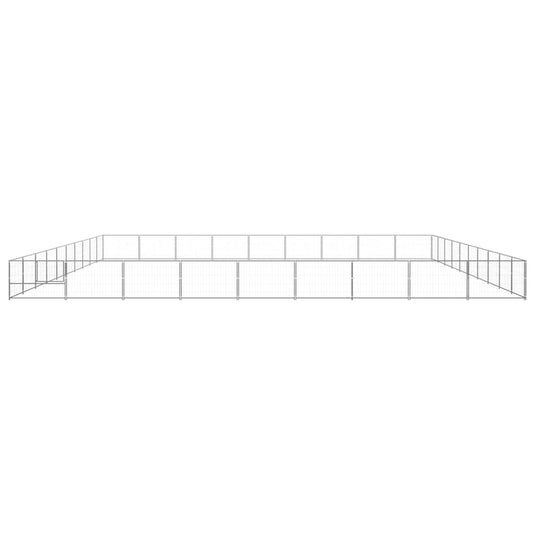 VidaXL Hondenkennel 90 m² staal zilverkleurig