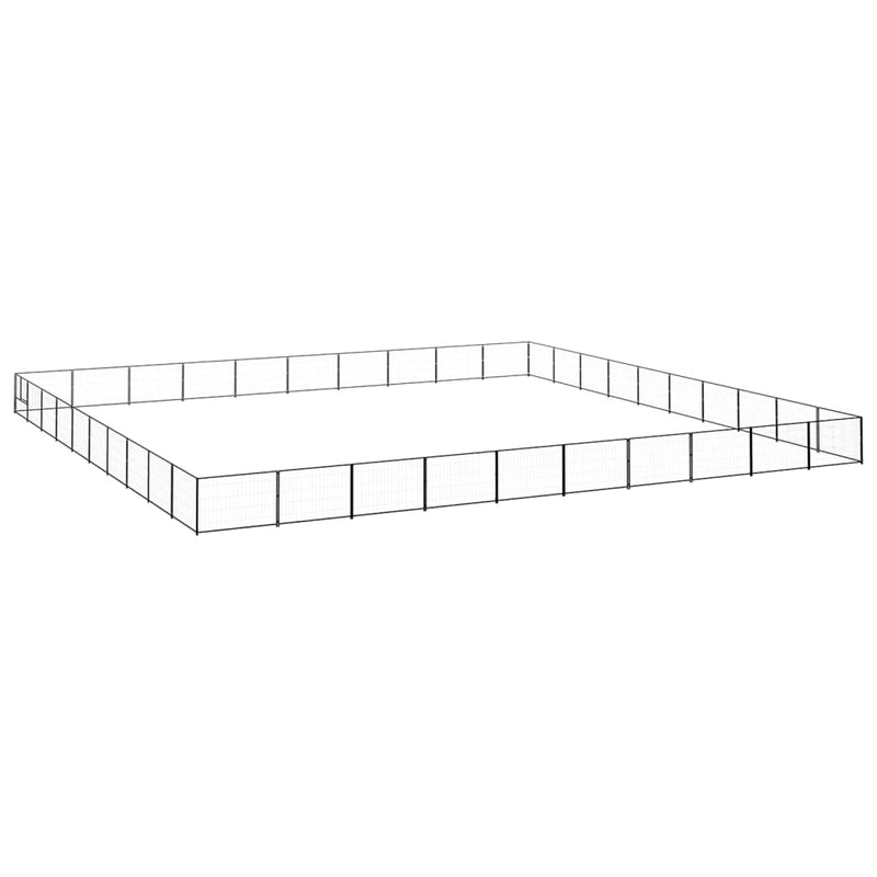 Afbeelding laden in galerijviewer, VidaXL Hondenkennel 100 m² staal zwart
