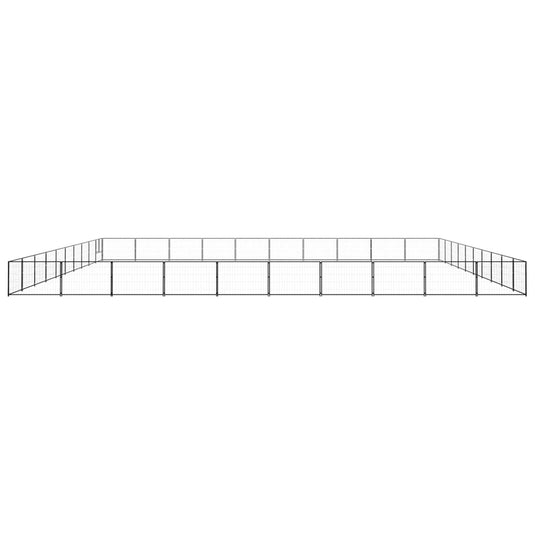 VidaXL Hondenkennel 100 m² staal zwart
