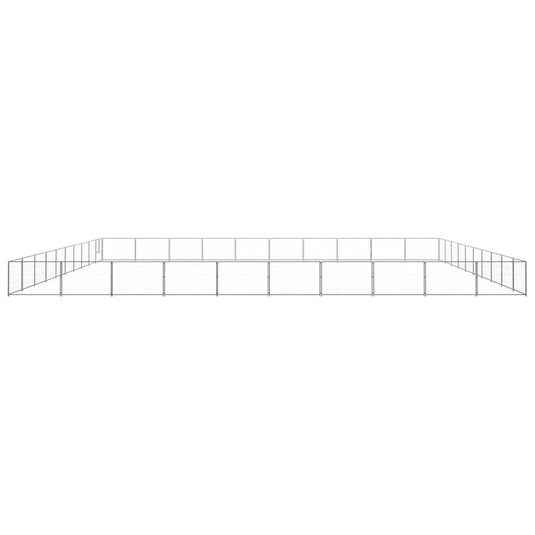 VidaXL Hondenkennel 100 m² staal zilverkleurig