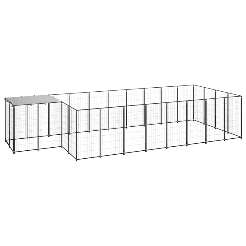 Afbeelding laden in galerijviewer, VidaXL Hondenkennel 10,89 m² staal zwart
