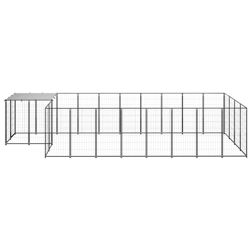 Afbeelding laden in galerijviewer, VidaXL Hondenkennel 10,89 m² staal zwart
