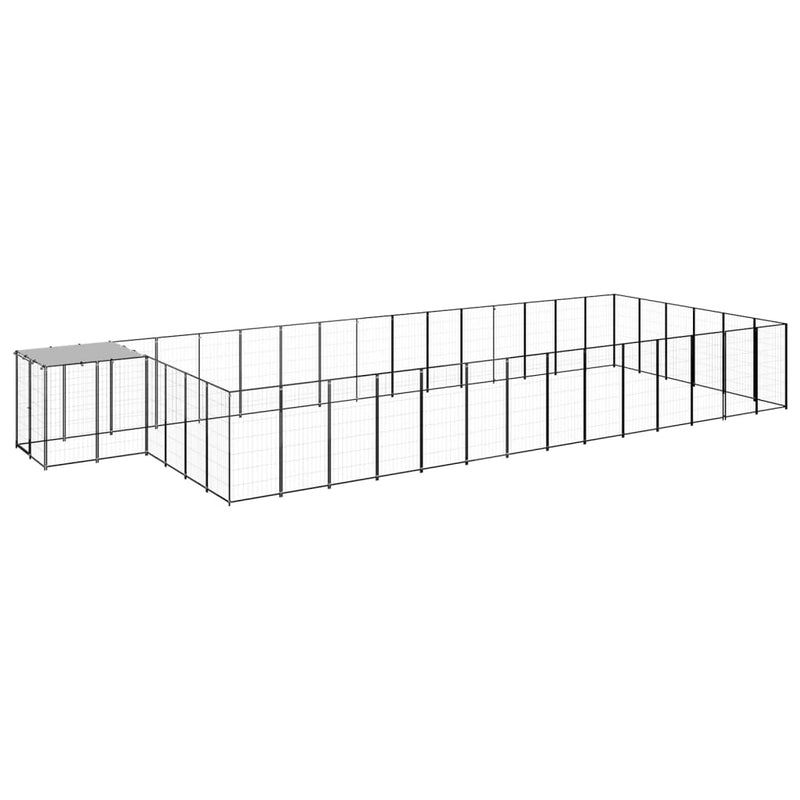 Afbeelding laden in galerijviewer, VidaXL Hondenkennel 26,62 m² staal zwart
