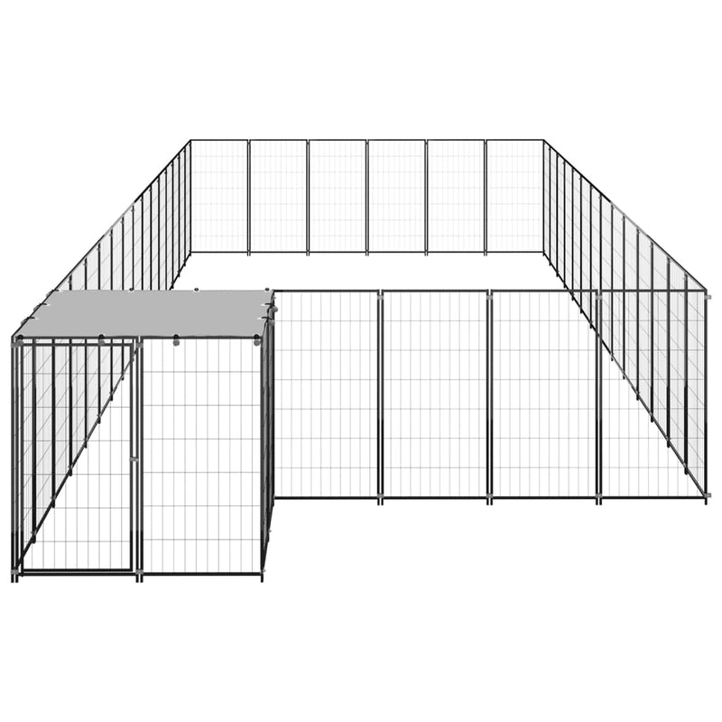 Afbeelding laden in galerijviewer, VidaXL Hondenkennel 26,62 m² staal zwart
