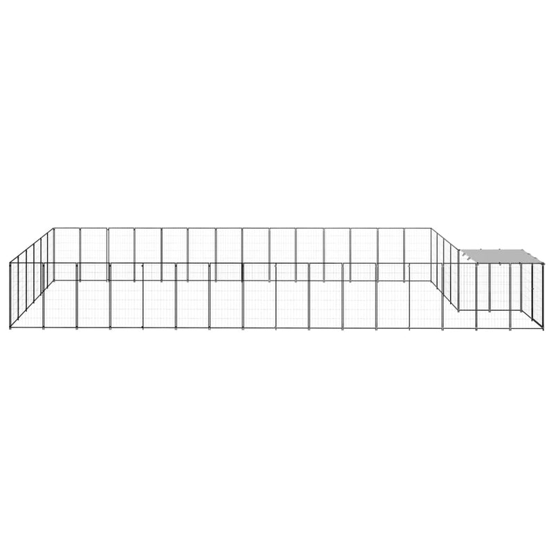 Afbeelding laden in galerijviewer, VidaXL Hondenkennel 26,62 m² staal zwart

