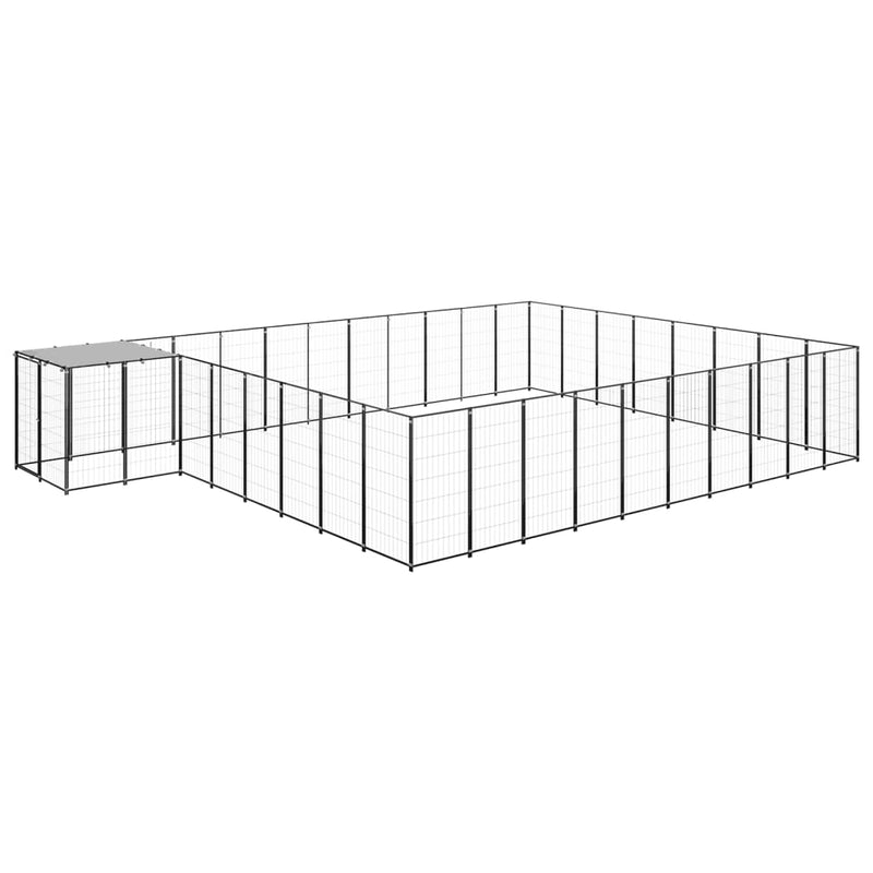 Afbeelding laden in galerijviewer, VidaXL Hondenkennel 25,41 m² staal zwart
