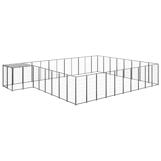 VidaXL Hondenkennel 25,41 m² staal zwart