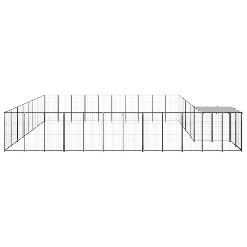 Afbeelding laden in galerijviewer, VidaXL Hondenkennel 25,41 m² staal zwart
