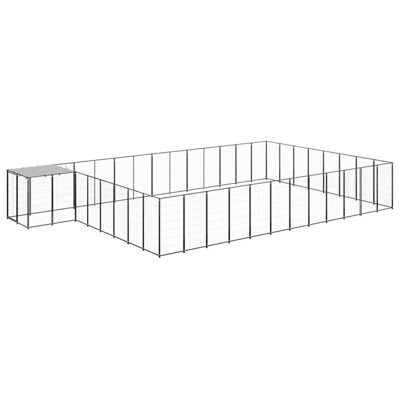 Afbeelding laden in galerijviewer, VidaXL Hondenkennel 30,25 m² staal zwart
