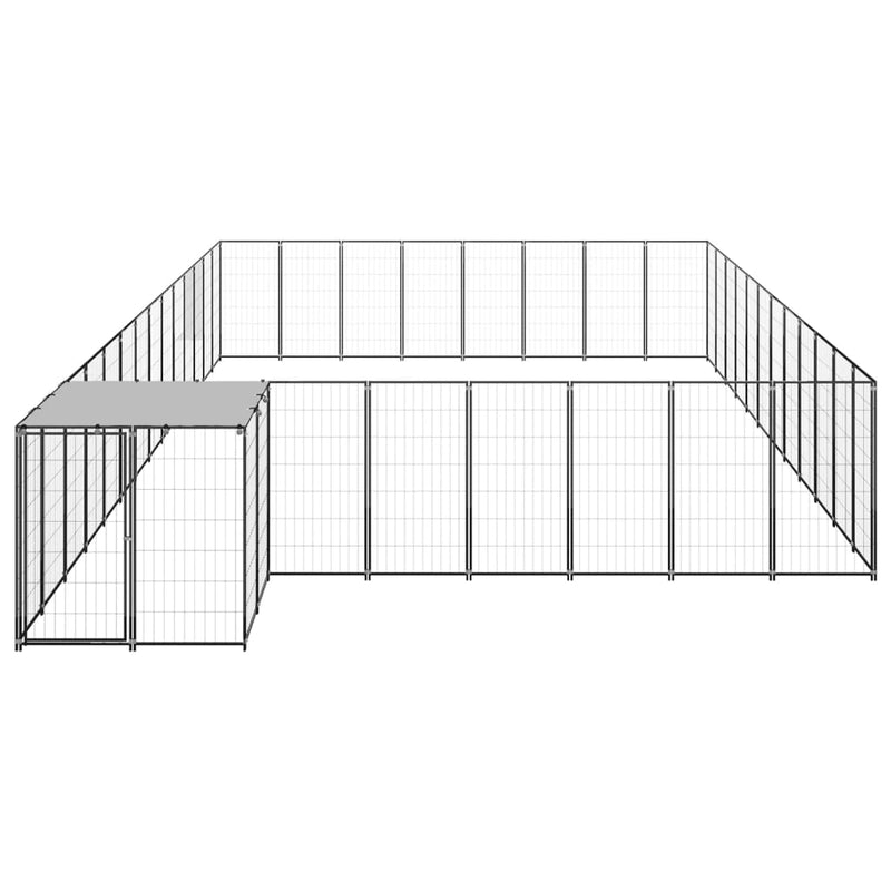 Afbeelding laden in galerijviewer, VidaXL Hondenkennel 30,25 m² staal zwart

