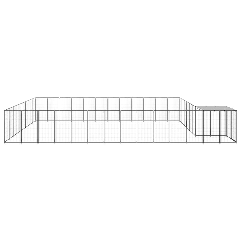 Afbeelding laden in galerijviewer, VidaXL Hondenkennel 30,25 m² staal zwart
