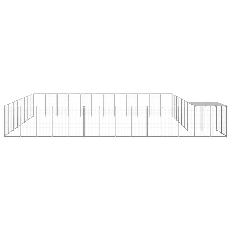 Afbeelding laden in galerijviewer, VidaXL Hondenkennel 30,25 m² staal zilverkleurig
