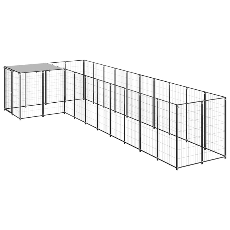 Afbeelding laden in galerijviewer, VidaXL Hondenkennel 7,26 m² staal zwart
