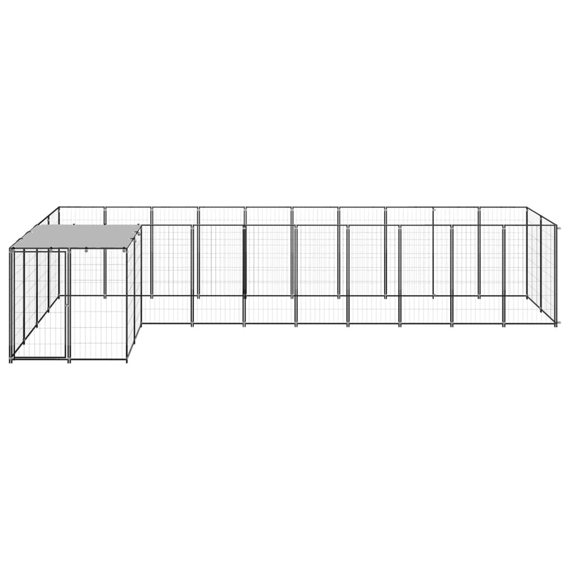 Afbeelding laden in galerijviewer, VidaXL Hondenkennel 7,26 m² staal zwart

