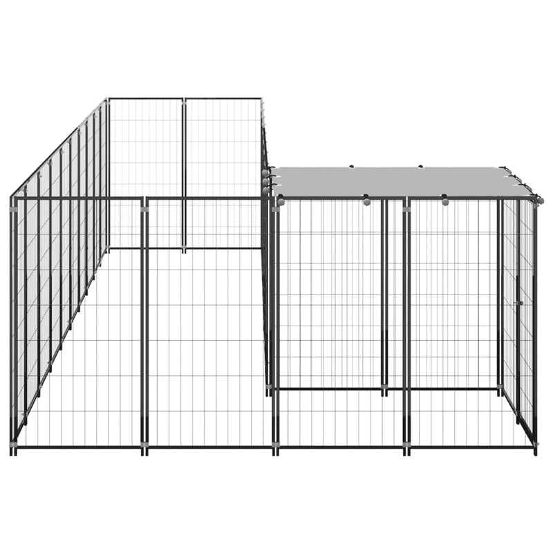 Afbeelding laden in galerijviewer, VidaXL Hondenkennel 7,26 m² staal zwart

