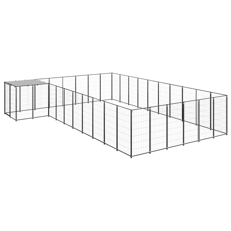 Afbeelding laden in galerijviewer, VidaXL Hondenkennel 19,36 m² staal zwart
