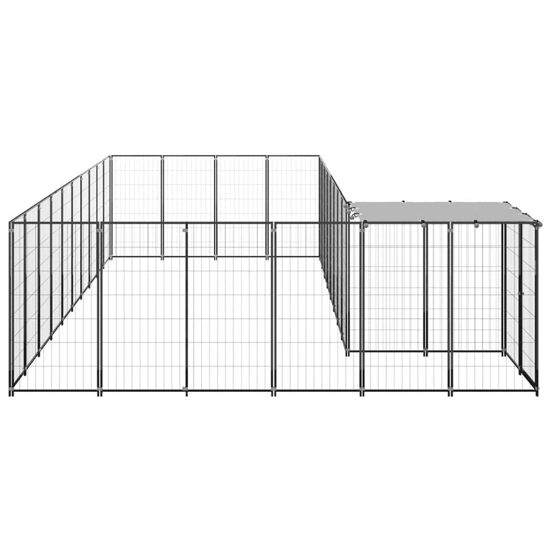 Afbeelding laden in galerijviewer, VidaXL Hondenkennel 19,36 m² staal zwart

