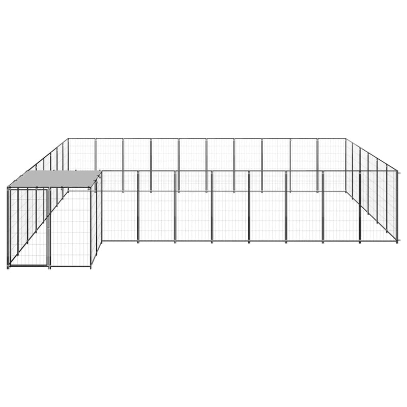 Afbeelding laden in galerijviewer, VidaXL Hondenkennel 19,36 m² staal zwart
