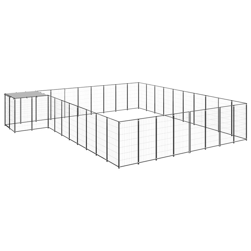 Afbeelding laden in galerijviewer, VidaXL Hondenkennel 25,41 m² staal zwart
