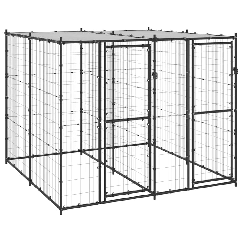 Afbeelding laden in galerijviewer, VidaXL Hondenkennel met dak 4,84 m²
