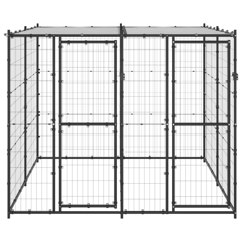 Afbeelding laden in galerijviewer, VidaXL Hondenkennel met dak 4,84 m²
