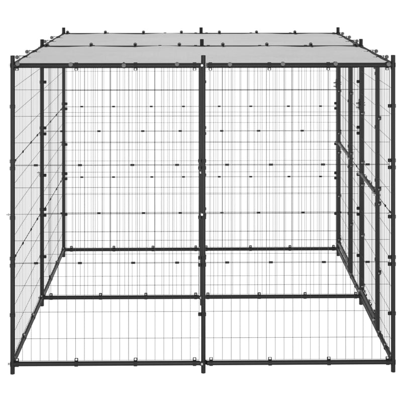Afbeelding laden in galerijviewer, VidaXL Hondenkennel met dak 4,84 m²
