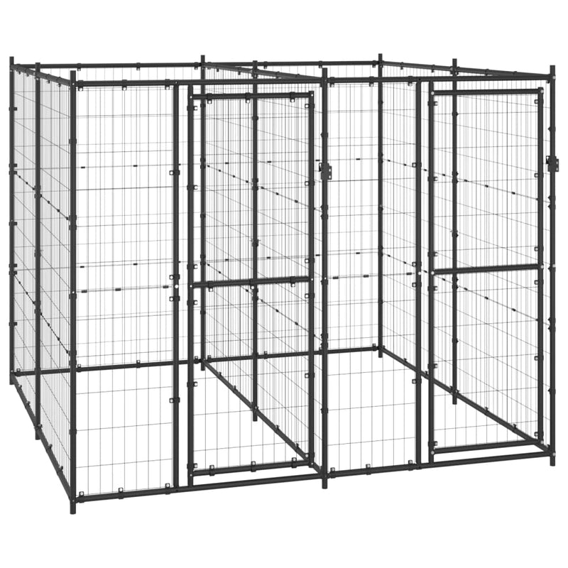 Afbeelding laden in galerijviewer, VidaXL Hondenkennel 4,84 m² staal
